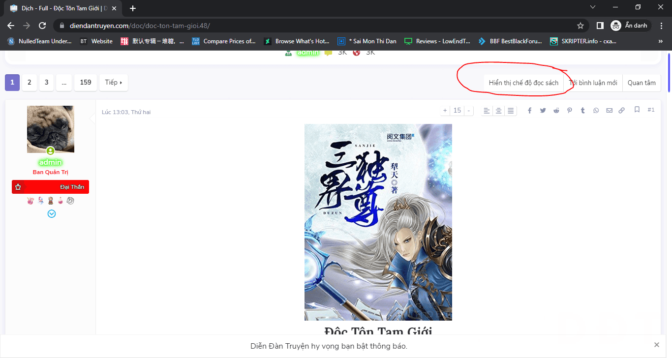 [Diendantruyen.Com] Hướng dẫn đổi chế độ Đọc sách và chỉnh Font khi xem truyện trên Diễn Đàn Truyện