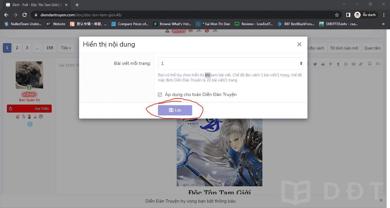[Diendantruyen.Com] Hướng dẫn đổi chế độ Đọc sách và chỉnh Font khi xem truyện trên Diễn Đàn Truyện